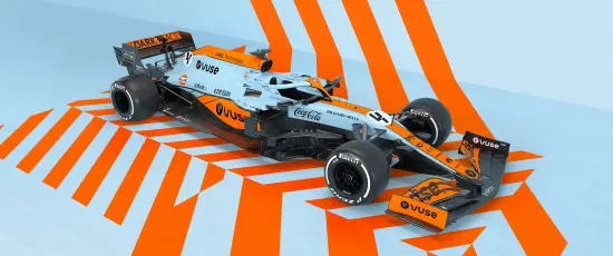 F1赛车艺术展示 赛车 现代艺术 橙色与灰色 2K