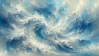 抽象波浪 抽象艺术 蓝色调 动态波浪 2K