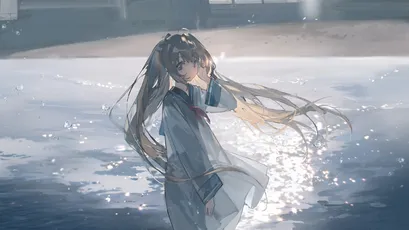 水边少女 动漫 水边 长发 4K