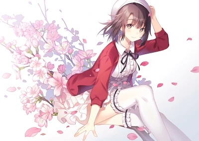 樱花树下的少女 动漫 少女 樱花 1080P