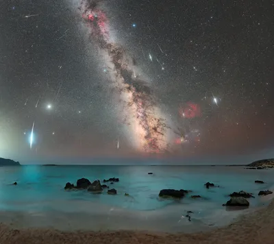 星河海岸夜景 星空 银河 海岸 1080P