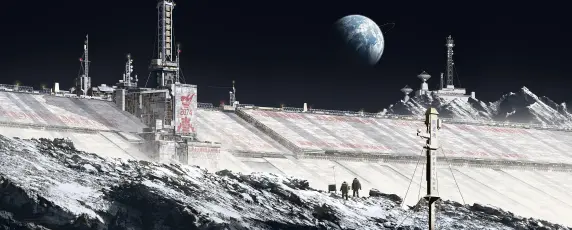 月球基地夜景 科幻 太空 月球 4K