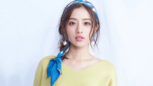 时尚蓝色丝巾女孩 人物 时尚 黄色 4K