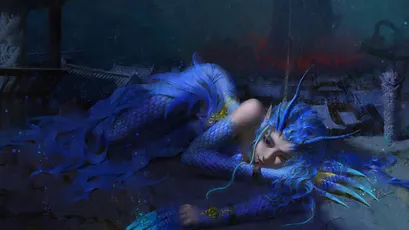 神秘蓝龙的海底沉船 海底 沉船 蓝色 4K