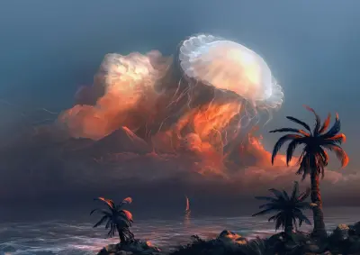 梦幻海景云霞 奇幻风景 热带海滩 云霞光影 1080P