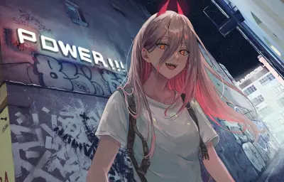 未来街头女孩 未来城市 动漫风格 粉色头发 1080P