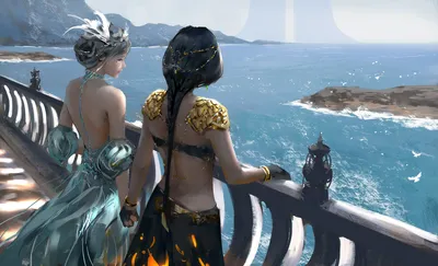 海景双姝 奇幻 海洋 古风 4K
