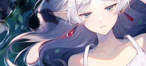 梦幻少女 动漫风格 梦幻场景 冷色调 8K