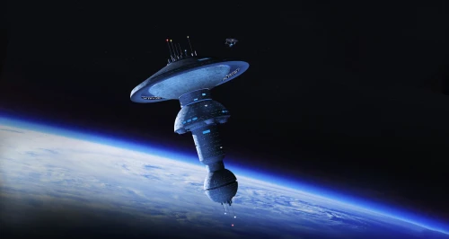 轨道上的未来空间站 太空 空间站 地球 2K