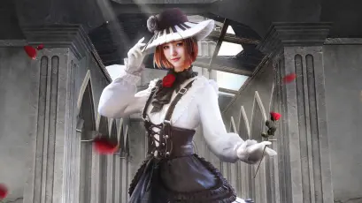 哥特风女仆角色 哥特 女仆 黑白 4K