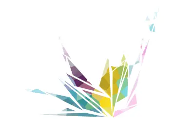 彩色几何折纸鹤 抽象艺术 几何图形 折纸鹤 2K
