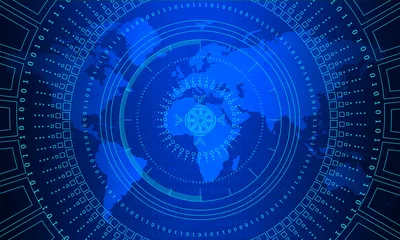 蓝色科技背景 科技 数字 蓝色 4K