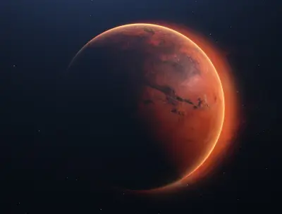 火星的神秘面纱 太空 科幻 红色星球 4K