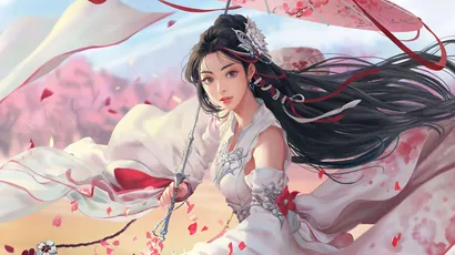 樱花仙子 古风 樱花 飘逸 4K