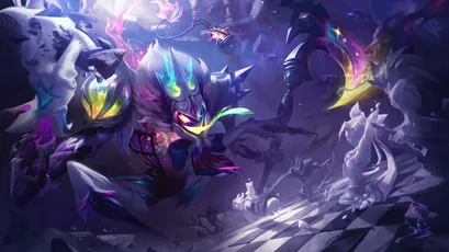 幻影巨兽之战 奇幻场景 暗黑风格 紫色调 4K
