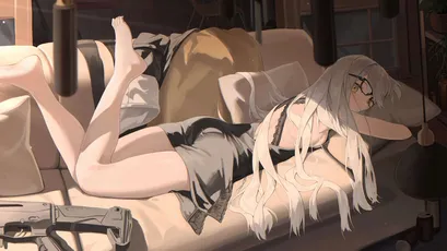 慵懒的午后 室内场景 动漫风格 柔和色调 4K