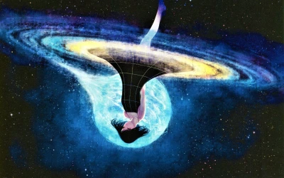 宇宙黑洞艺术插画 宇宙 黑洞 星系 1080P