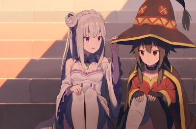 夕阳下的魔法少女 动漫 夕阳 魔法少女 4K
