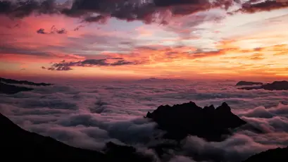 壮丽的云海日落 风景 云海 日落 4K