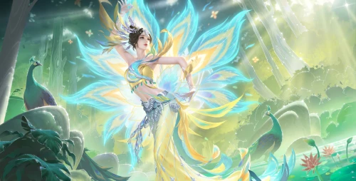 仙羽幻境 幻想 仙侠 蓝色 4K