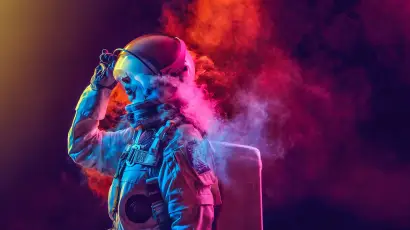 未来宇航员 太空 科幻 霓虹灯 4K