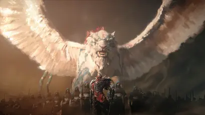 巨兽翱翔，战士屹立 奇幻场景 巨兽 翅膀 4K
