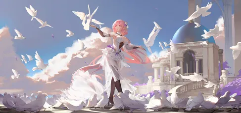 圣洁之翼 幻想场景 唯美风格 白色为主 4K