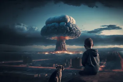末日之核爆 核爆炸 末日场景 科幻风格 2K