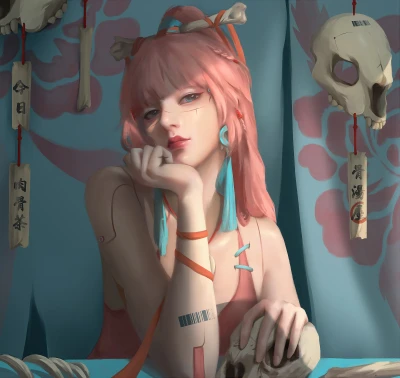 粉色头发动漫少女 动漫 少女 粉色头发 4K