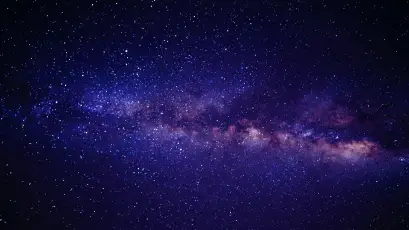 银河横跨夜空 星空 银河系 深蓝 1080P
