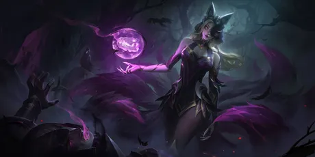 暗夜魔女施法 奇幻 魔法 紫色 4K