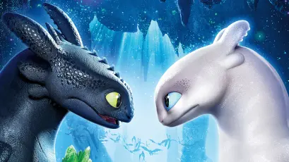 龙与雪兽 幻想 冒险 蓝色 8K
