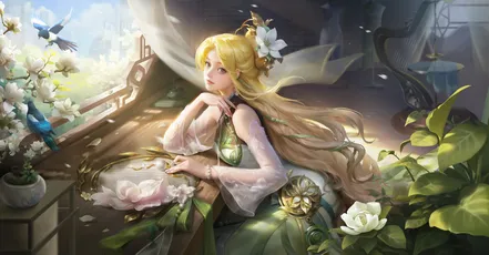 花间少女 幻想 唯美 金色长发 8K
