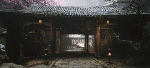 古风庭院夜景 古建筑 夜晚 灯笼 1080P