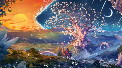奇幻仙境 奇幻 仙境 夕阳 4K