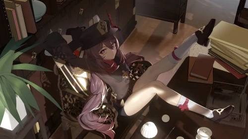 动漫少女慵懒地躺在椅 动漫 少女 室内 4K