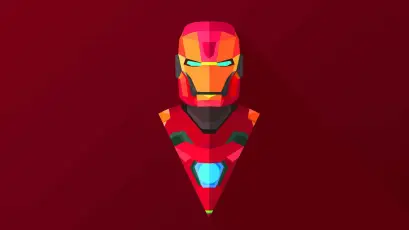 低多边形钢铁侠 钢铁侠 低多边形 3D插画 4K