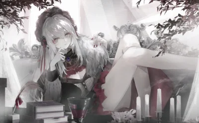 银发少女的静谧午后 动漫 插画 银发 1080P