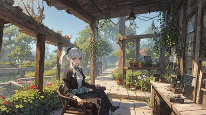 宁静的花园小屋 花园 木制结构 自然 8K