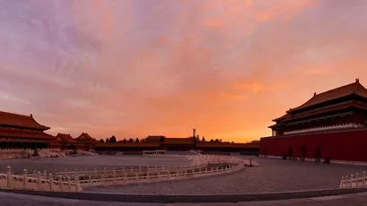 故宫夕阳 故宫 建筑 夕阳 1080P