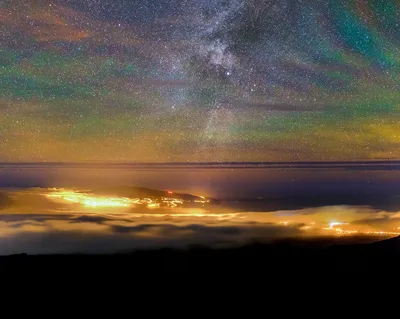 星河云海夜景 星空 银河 云海 1080P