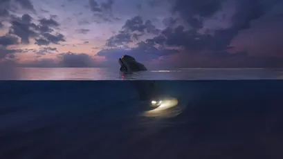海底沉船黄昏 海洋 黄昏 沉船 1080P