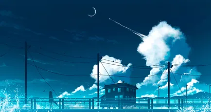 夜晚的宁静海岸 夜晚 海岸 蓝色 8K