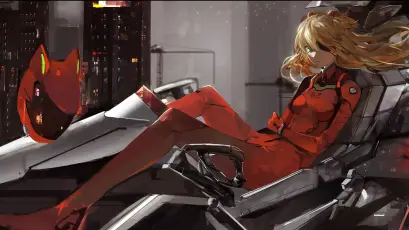 红衣女战士 科幻 未来 红色 1080P