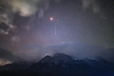 星空下的流星划过 夜景 星空 流星 1080P