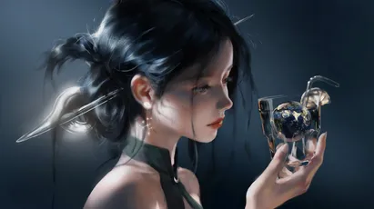 神秘女子手持水晶 神秘 女性 水晶 8K