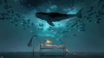 海底梦幻之夜 海底 鲸鱼 梦幻 4K