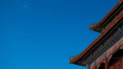 古建筑与星空 古建筑 传统风格 蓝色天空 1080P
