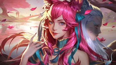 梦幻双生少女 幻想 动漫风格 粉色长发 8K