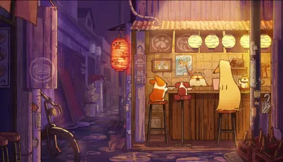 卡通风格的温馨小屋 卡通 温馨 夜晚 4K